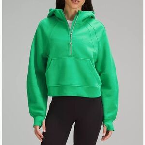 Green Punch Scuba Oversized Half-Zip Hoodie